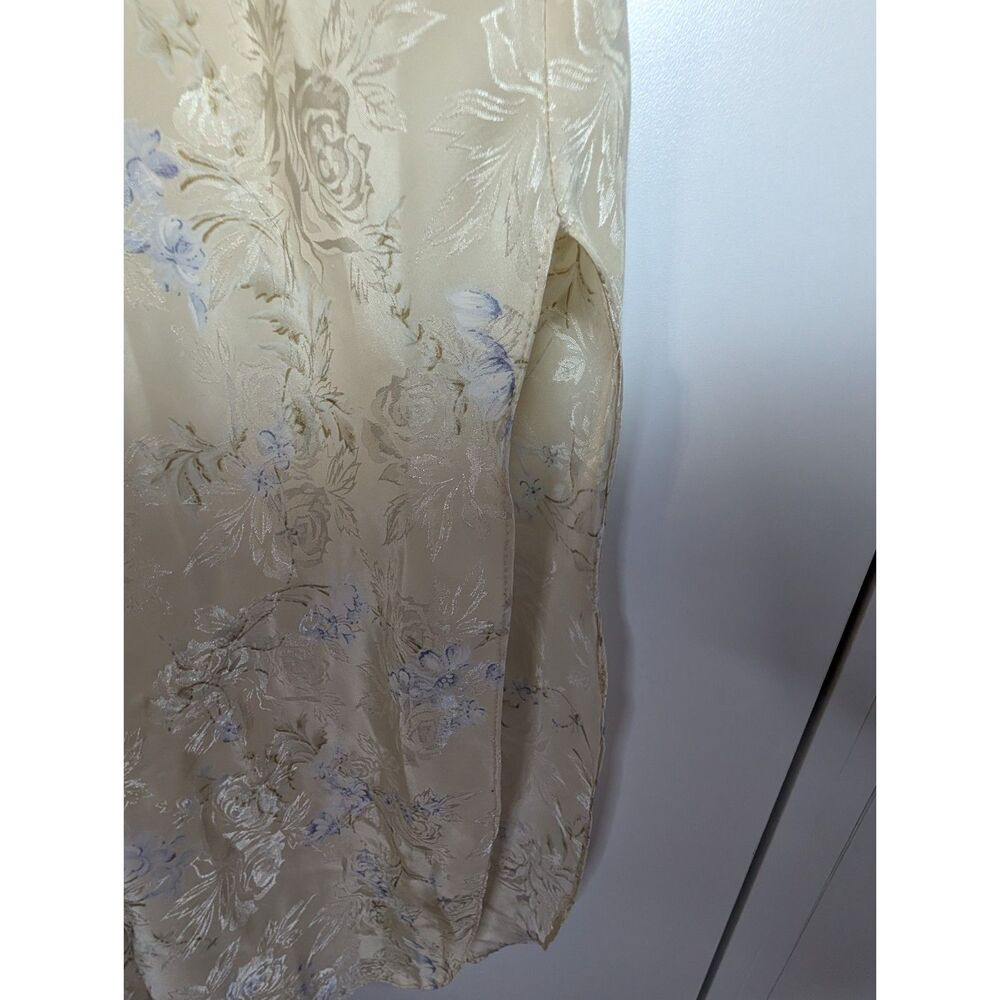 Vintage California Dynasty Ivory Floral Satin Slip Dress M Romantic Lingerie - Picture 8 of 9
